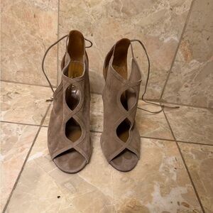 Aquazzura Suede Taupe Women's Heels